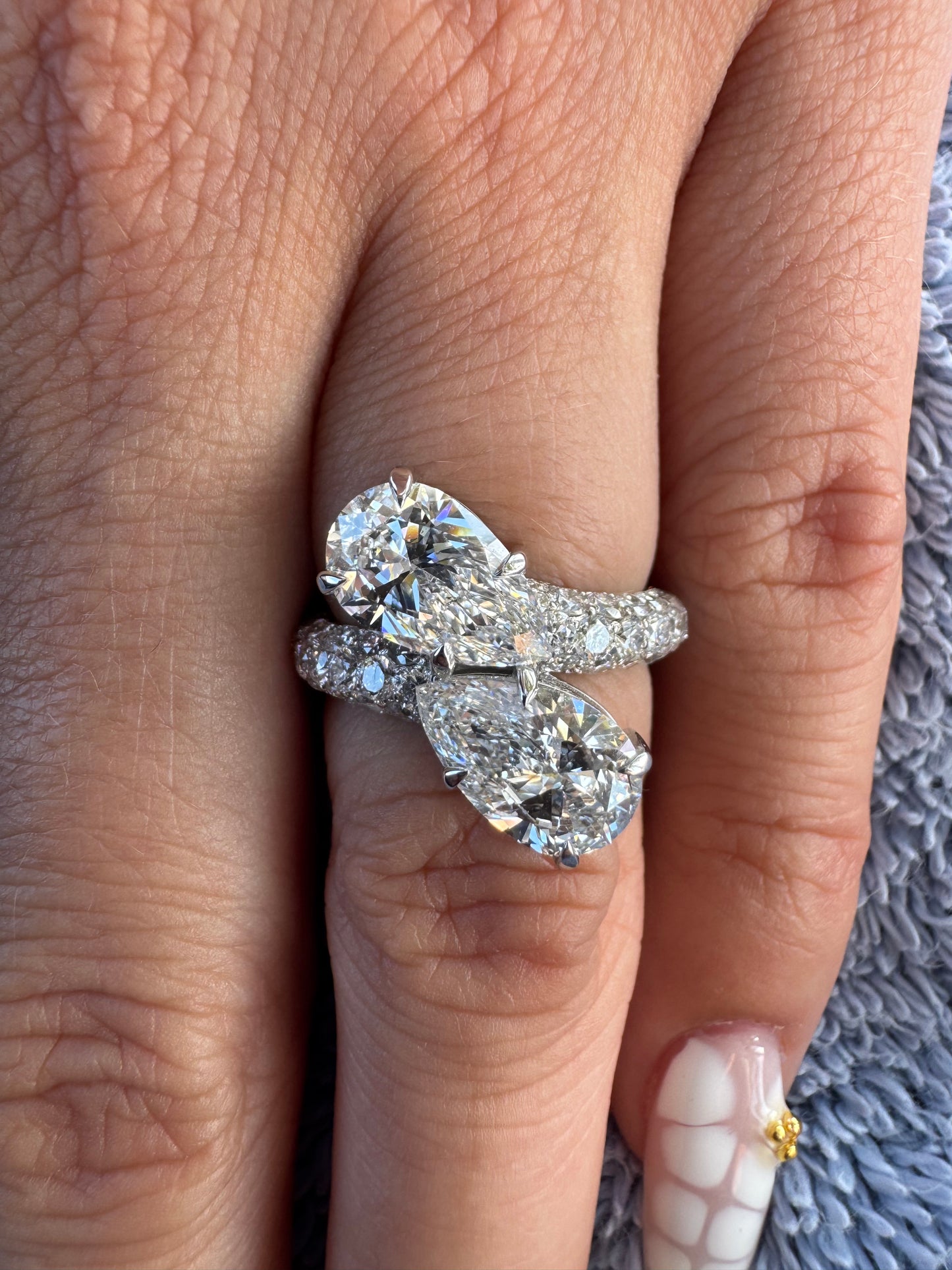 4.5CTW PEAR LAB DIAMOND RING